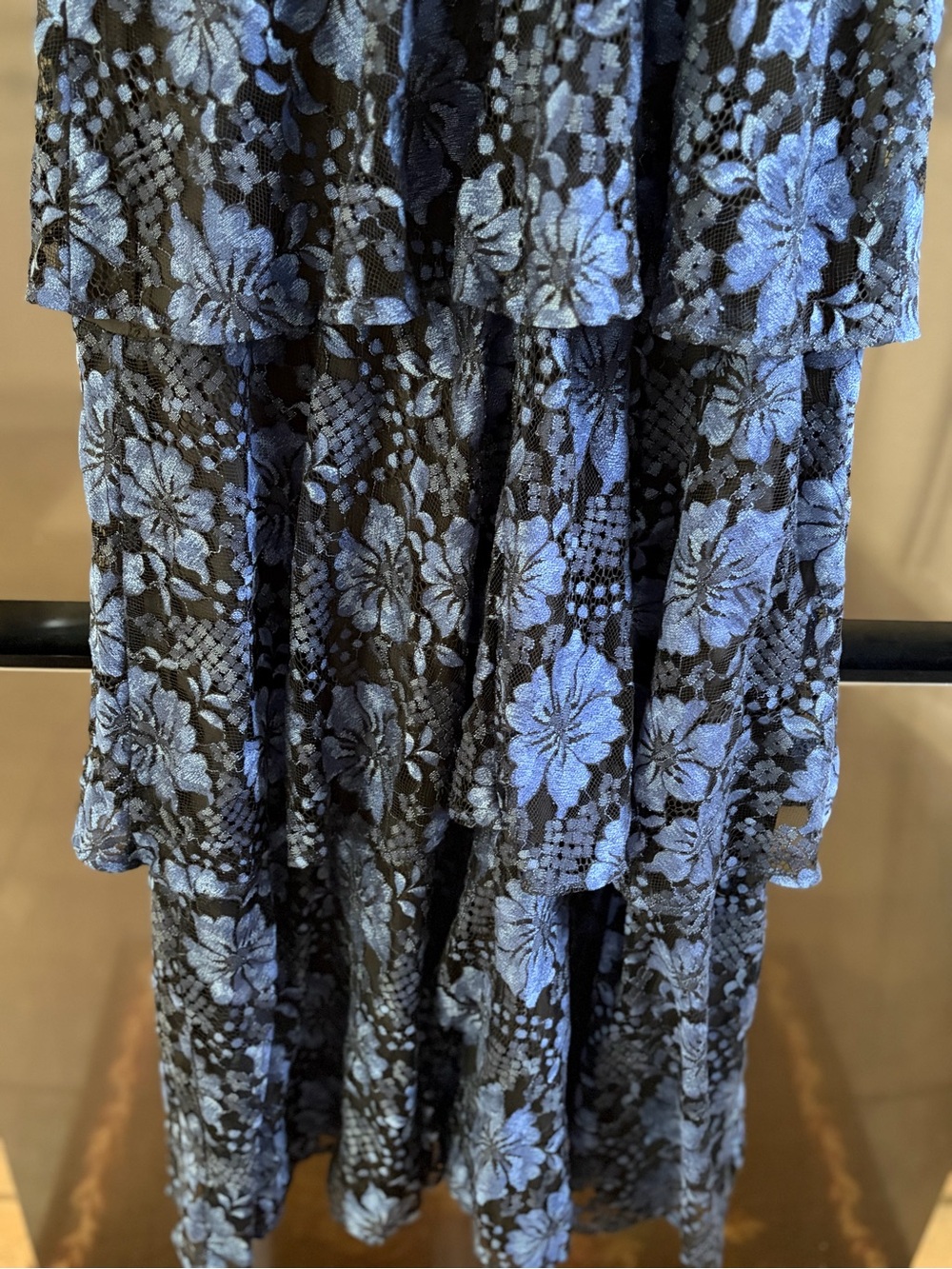 Lulu’s Molinetto Ruffled Tiered Whimsigoth Dark Fairy Lace Maxi Dress Sz M EUC - Picture 5 of 6